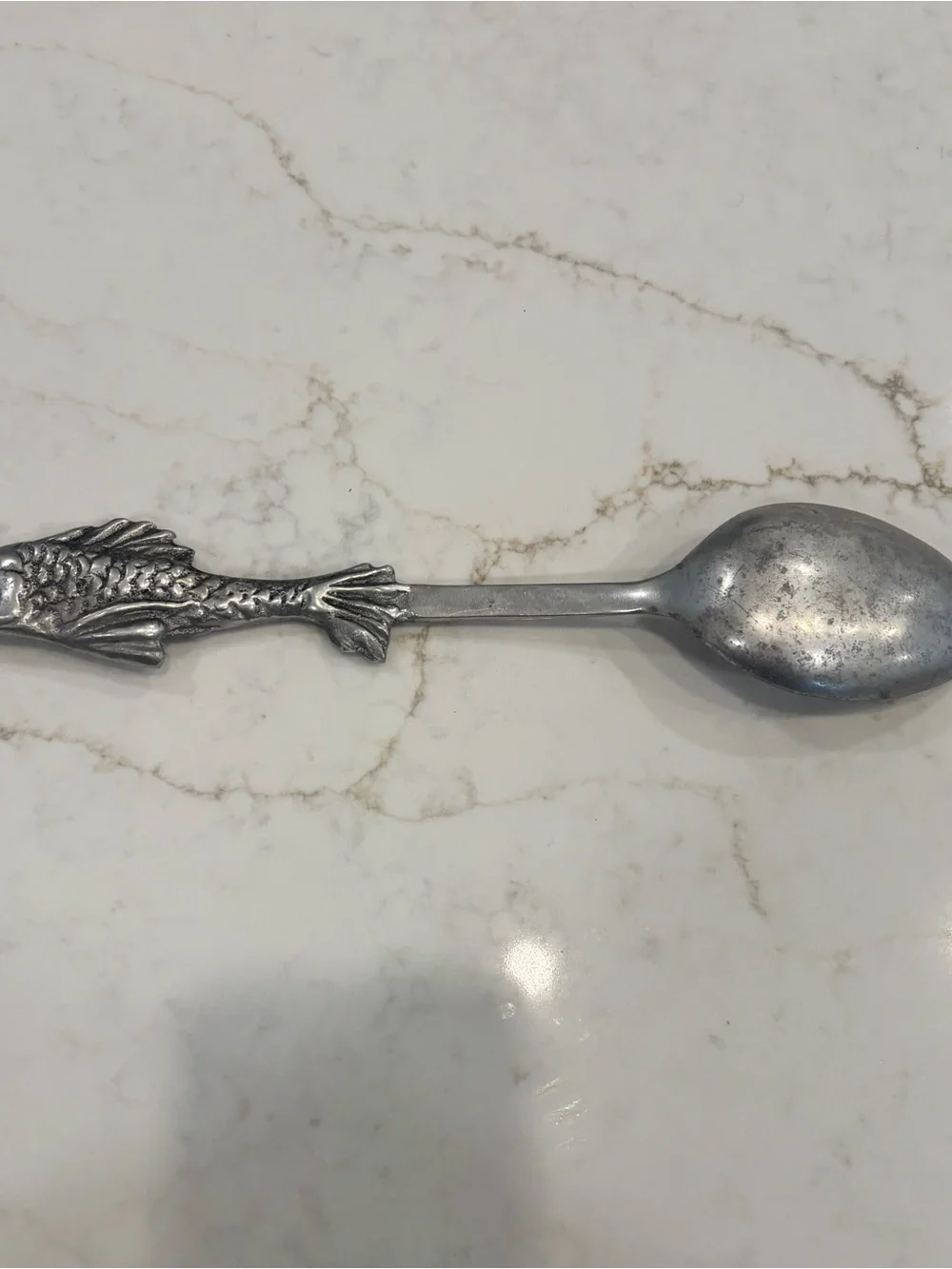Decorative Cast Aluminum Vintage Fish-Handle Spoon